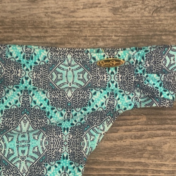 NWT Jessica Simpson Small Shirred Hipster Bikini Bottoms S Marine Blue Green - Picture 7 of 8